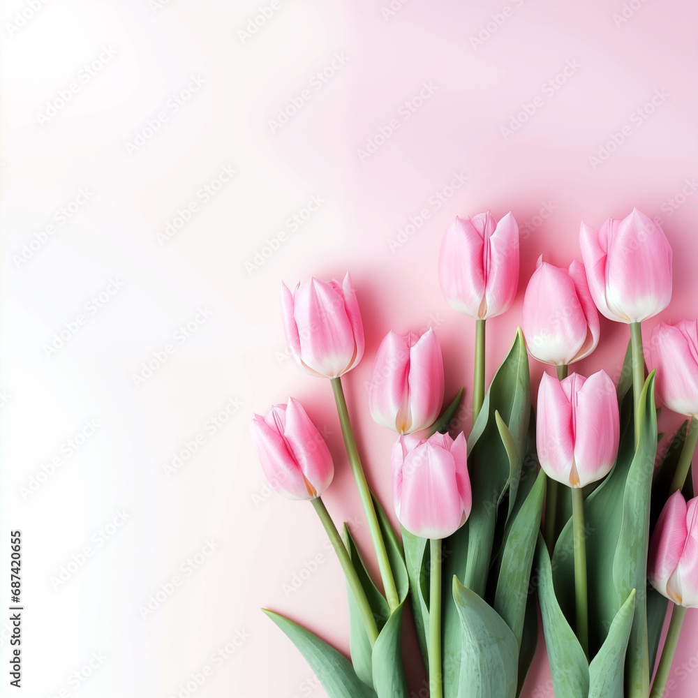 Bouquet of pink tulips flowers Bouquet of pink tulips flowers