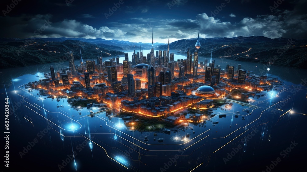 Obraz premium Internet of Things, Generative AI