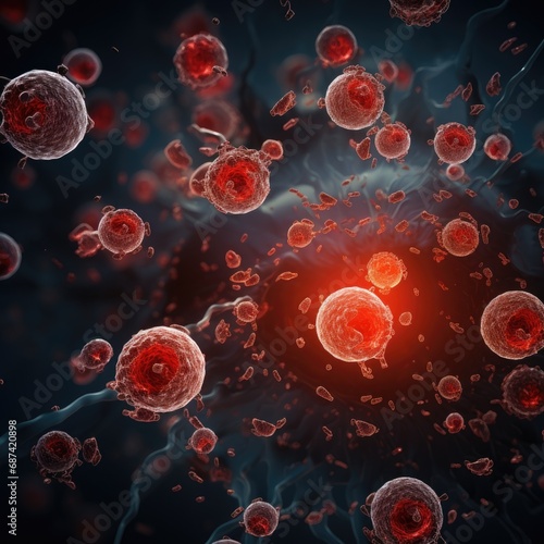 3D rendered Infographic depicting red cells such as blood cells.