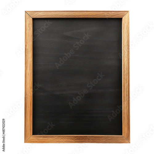 Blank blackboard in wooden frame isolated on transparent background,transparency 