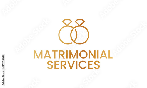 Matrimonial Services simple and minimal logo in vector