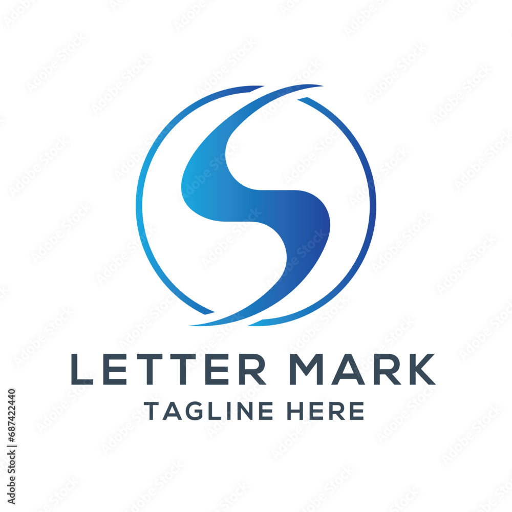 Fototapeta premium Letter mark S monogram initial logo design modern and minimal concept