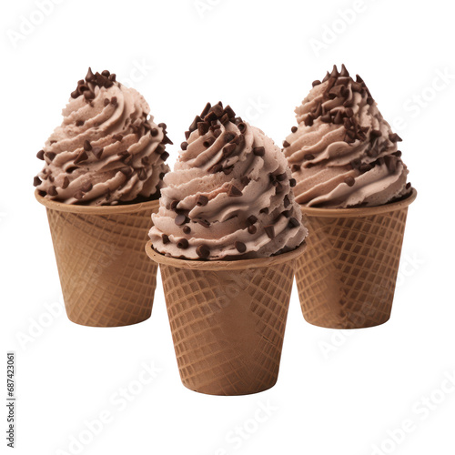 paper cup of chocolate ice cream isolated on transparent background transparency 