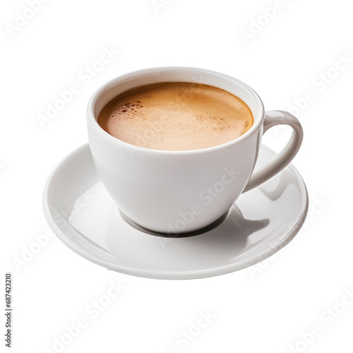 cup of coffee with coasters isolated on transparent background,transparency 