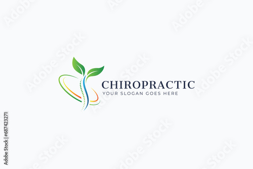 Chiropractor Logo Medicine Clinic and Pharmacy Therapy Doctor Bone Spinal Care Health Center Brand Identity