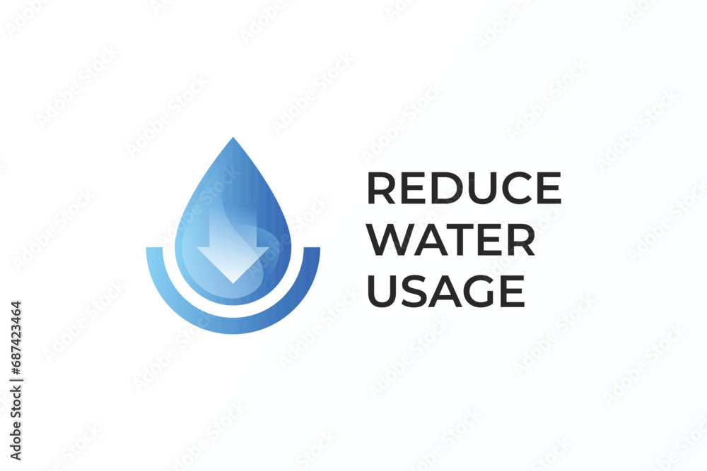 Reduce Water Usage Logo Concept for Life Human Environment Sustainable Nature Reduce Water Usage Logo Concept for Life Human Environment Sustainable Nature