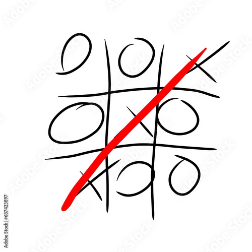 Tic tac toe game. Vector illustration on a white background.