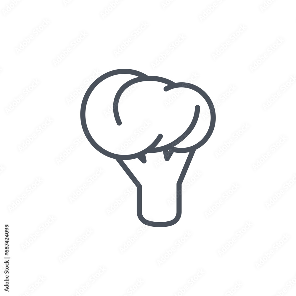 Vector sign of the broccoli symbol isolated on a white background. icon color editable. Vector sign of the broccoli symbol isolated on a white background. icon color editable.
