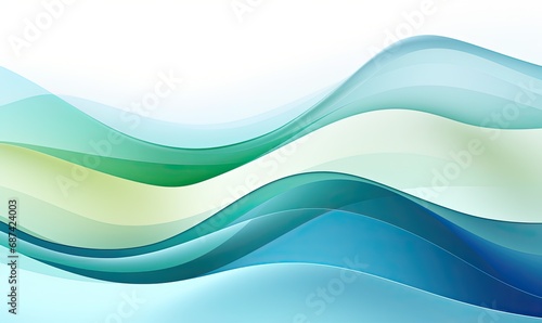 Green and white waves on a white background. A graphic resource.