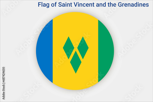 High detailed flag of Saint Vincent and the Grenadines. National Saint Vincent and the Grenadines flag. North America. 3D illustration. photo