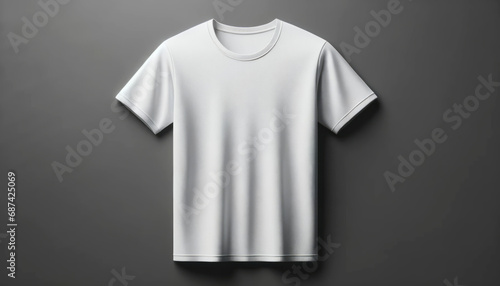 Classic white t-shirt on dark grey background with subtle lighting. Generative AI © Who is Danny