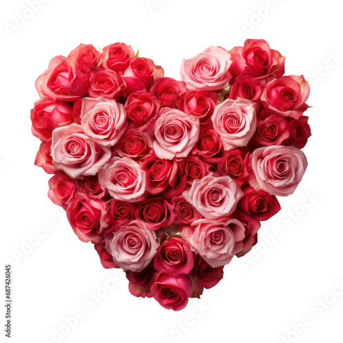 valentines gift heart of roses isolated on transparent background transparency 