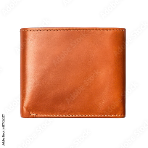 brown leather wallet isolated on transparent background,transparency 