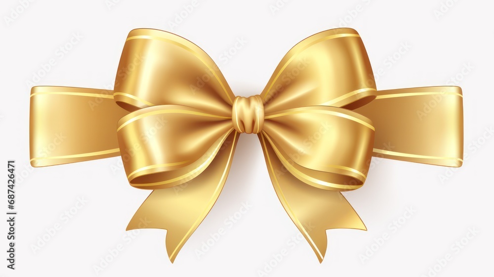 golden bow isolated on white background golden bow isolated on white background