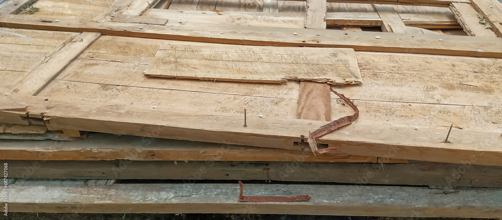 Used house wood, taken at close range Used house wood, taken at close range