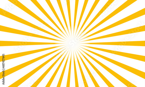Sunray yellow background. Sunburst retro vector with copyspace.