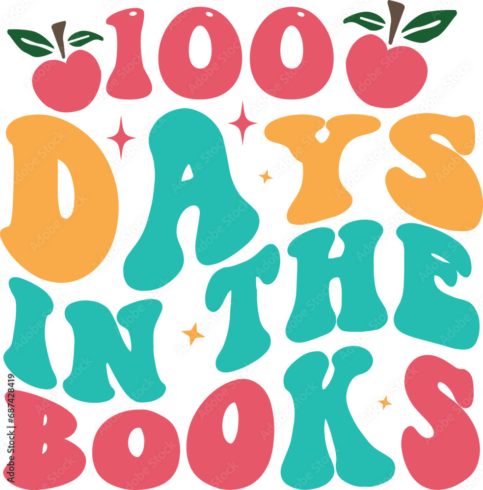 100 days of school retro SVG design, Back to school design