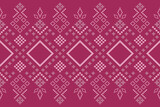 Pink Cross stitch colorful geometric traditional ethnic pattern Ikat seamless pattern border abstract design for fabric print cloth dress carpet curtains and sarong Aztec African Indian Indonesian