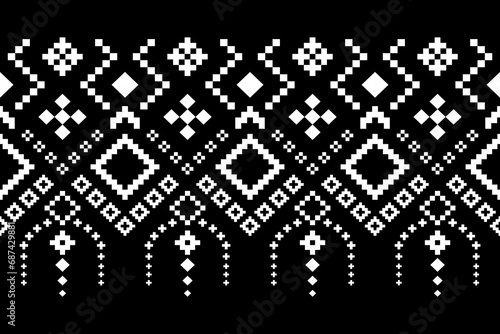 Nature vintages cross stitch traditional ethnic pattern paisley flower Ikat background abstract Aztec African 