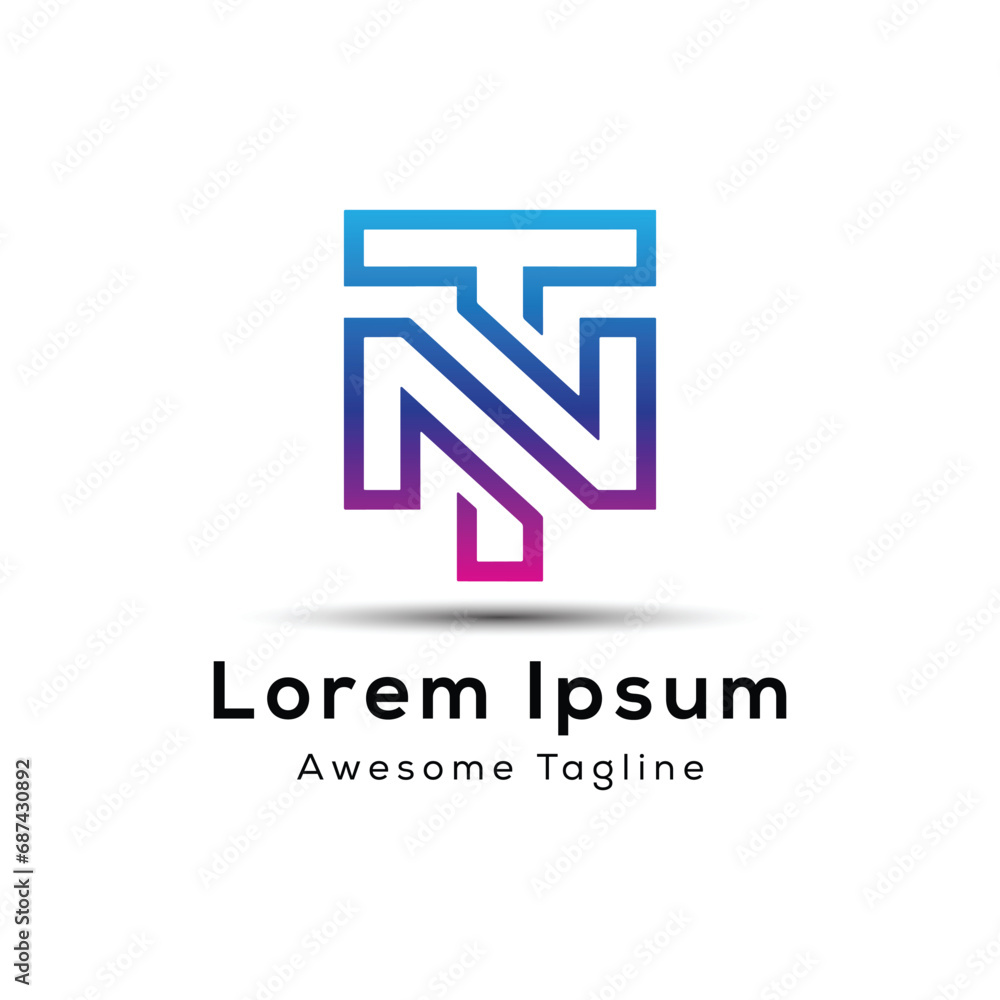letter nt initial logo design letter nt initial logo design