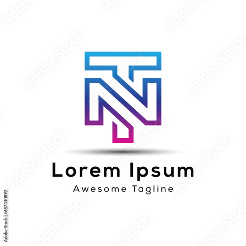 letter nt initial logo design