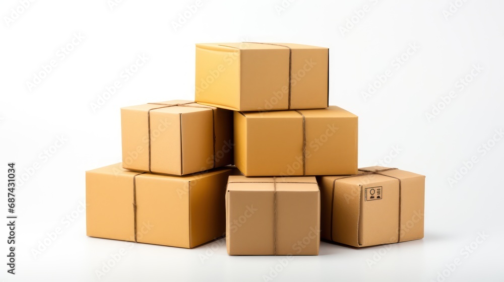 cardboard boxes on white background cardboard boxes on white background