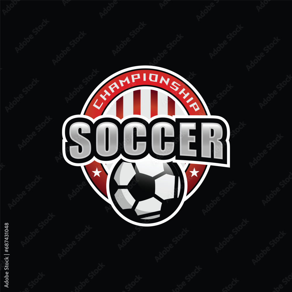 Championship soccer logo template design vector Championship soccer logo template design vector