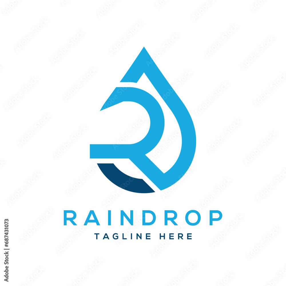 Raindrop Logo design water drop shape concept modern and simple Raindrop Logo design water drop shape concept modern and simple