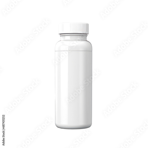 white plastic bottle container mockup isolated on transparent background,transparency 