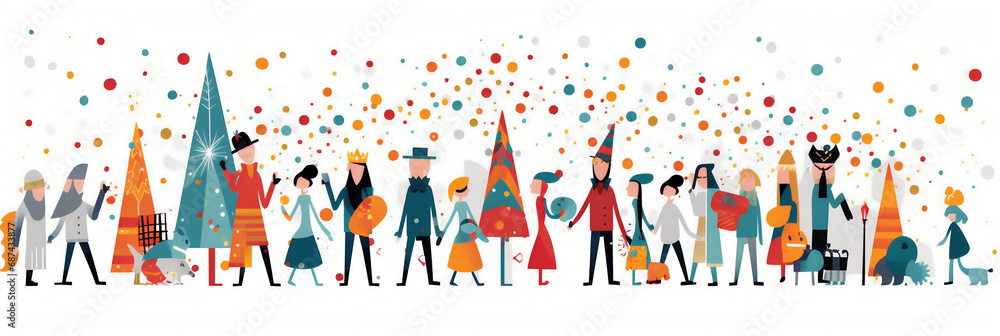 Fêtes et célébrations (Noël, anniversaires, mariages), vector, flat design, illustration et background. Fêtes et célébrations (Noël, anniversaires, mariages), vector, flat design, illustration et background.