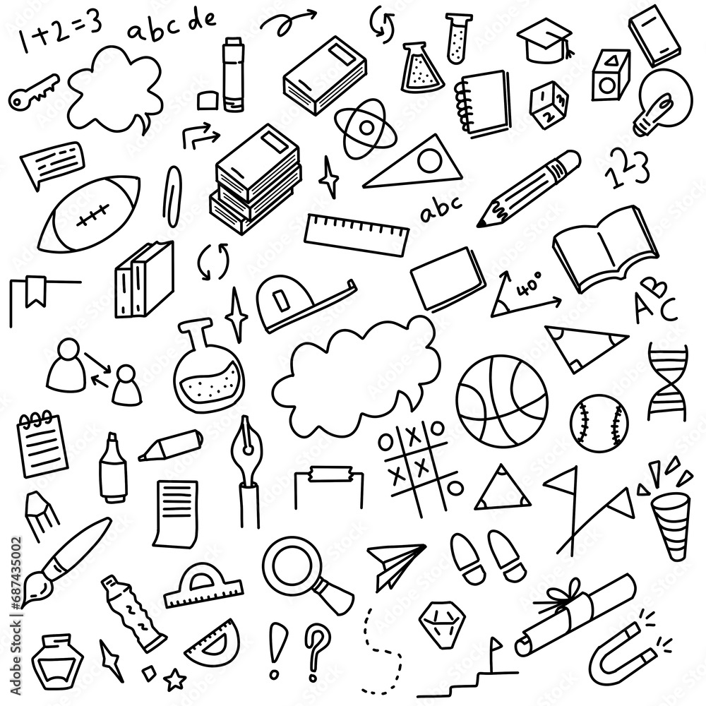 school object illustration icon set school object illustration icon set