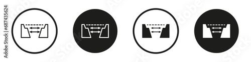 Gap icon set. crack gap vector symbol in black filled and outlined photo