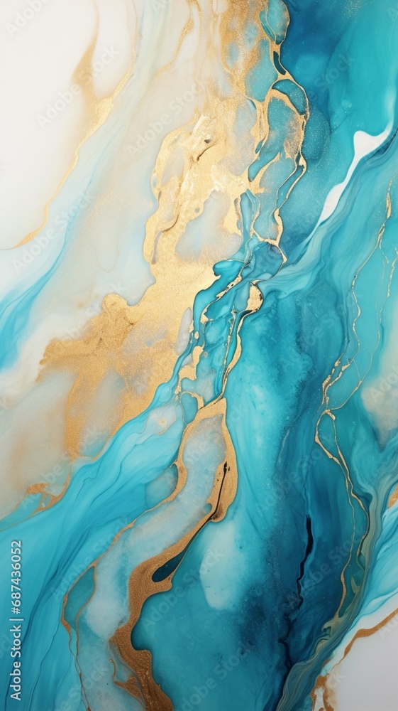 Dynamic and lifelike epoxy textures creating a visually captivating feature on a vertical canvas.