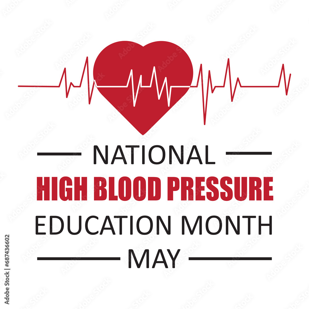 National High Blood pressure education month is observed each year in May. vector creative flat trendy style illustration..eps