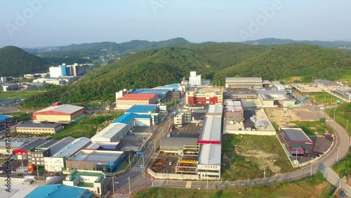 Aerial view of South Korea's industrial park Hwaseong City South Korea photo