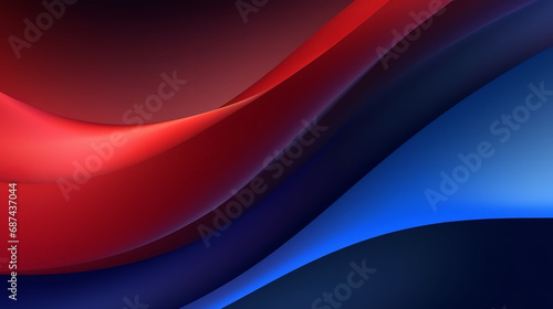 Dark blue and red abstract wavy background © Nate