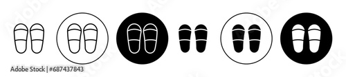 Slippers vector illustration set. Slippers woman house slippers icon suitable for apps and websites UI designs.
