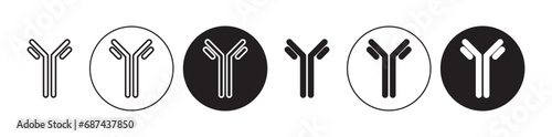 Antibody vector illustration set. Antibody immunoglobulin immunotherapy icon suitable for apps and websites UI designs.
