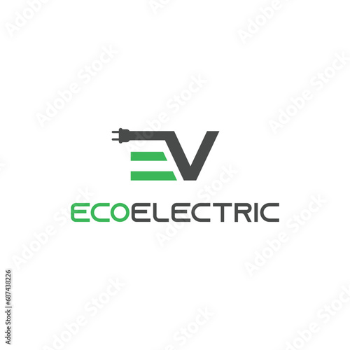 Ev Eco Electric Logo Design
