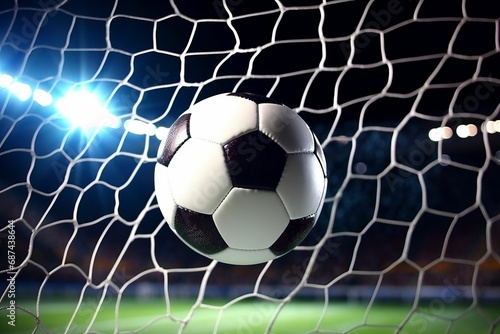 Nighttime Soccer Goal Captured in Stadium Lights © Pure Imagination