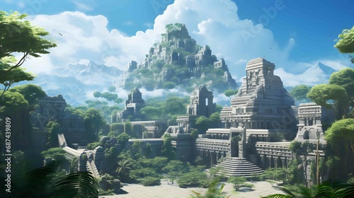 illustration of ancient temple complex