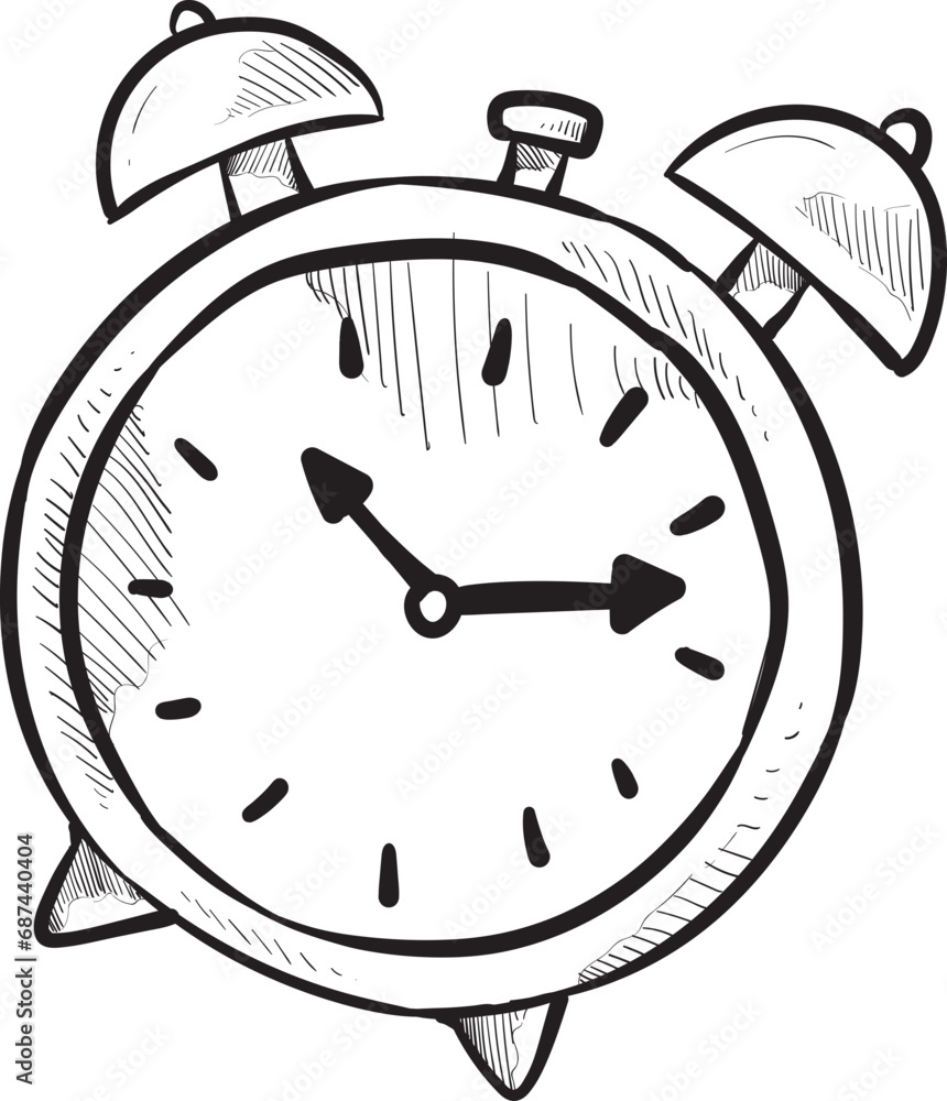 alarm clock handdrawn illustration alarm clock handdrawn illustration