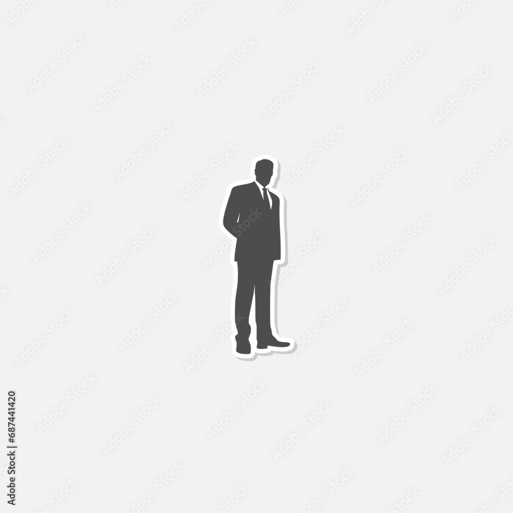 Businessman Silhouette icon sticker isolated on gray background Businessman Silhouette icon sticker isolated on gray background