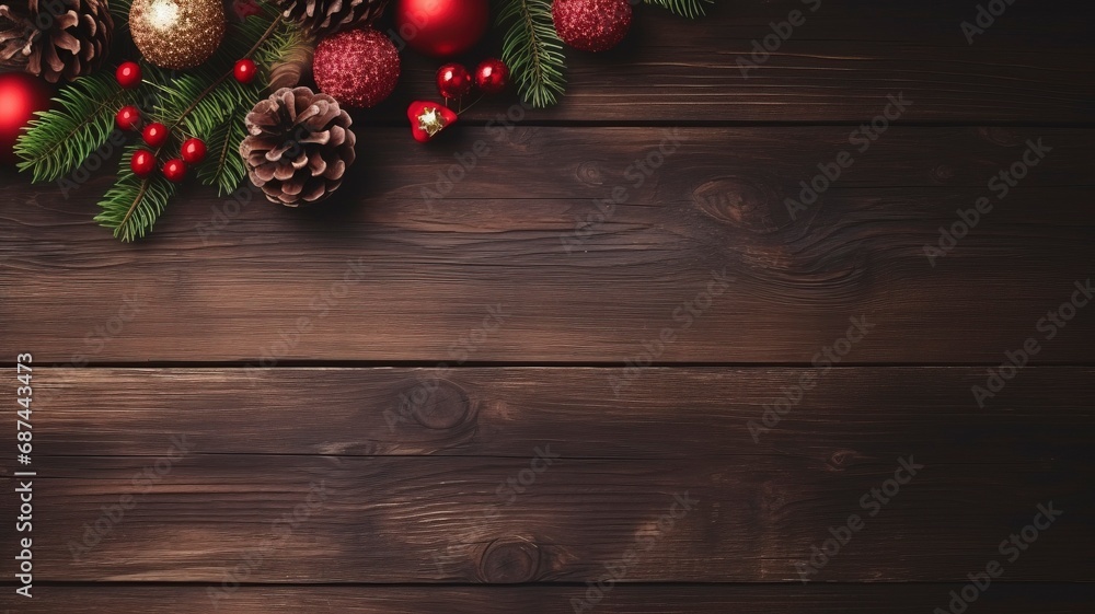 bright flat lay stock Christmas photo with copy space, realistic lighting, photorealistic made by generative ai bright flat lay stock Christmas photo with copy space, realistic lighting, photorealistic made by generative ai