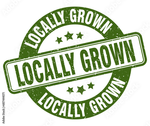 locally grown stamp. locally grown label. round grunge sign