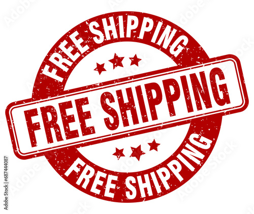 free shipping stamp. free shipping label. round grunge sign