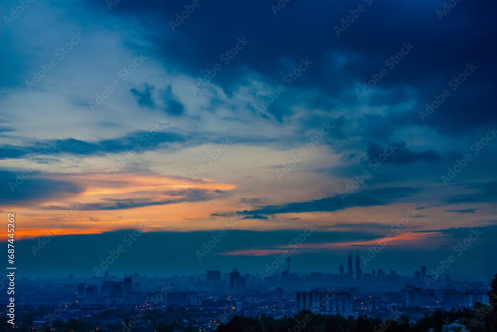 Kuala Lumpur city sunset view