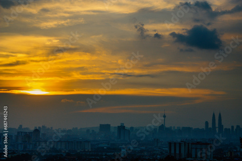 Canvas Print Kuala Lumpur city sunset view
