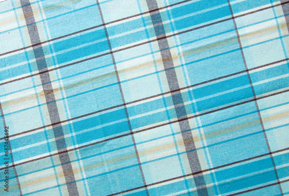 Blue And Cyan Color Scottish Tartan Plaid Textile Blue And Cyan Color Scottish Tartan Plaid Textile