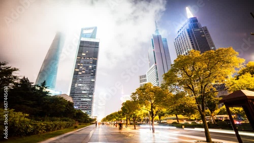 Shanghai office buildings time lapse